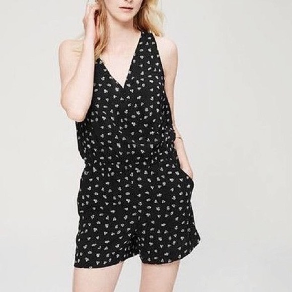Faux Wrap Floral Criss-Cross Strap Romper - Picture 1 of 10